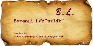 Baranyi László névjegykártya