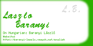 laszlo baranyi business card